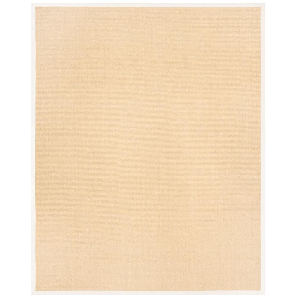 SAFAVIEH Natural Fiber Forrester Border Sisal Area Rug, Maize/Wheat, 9' x 12'