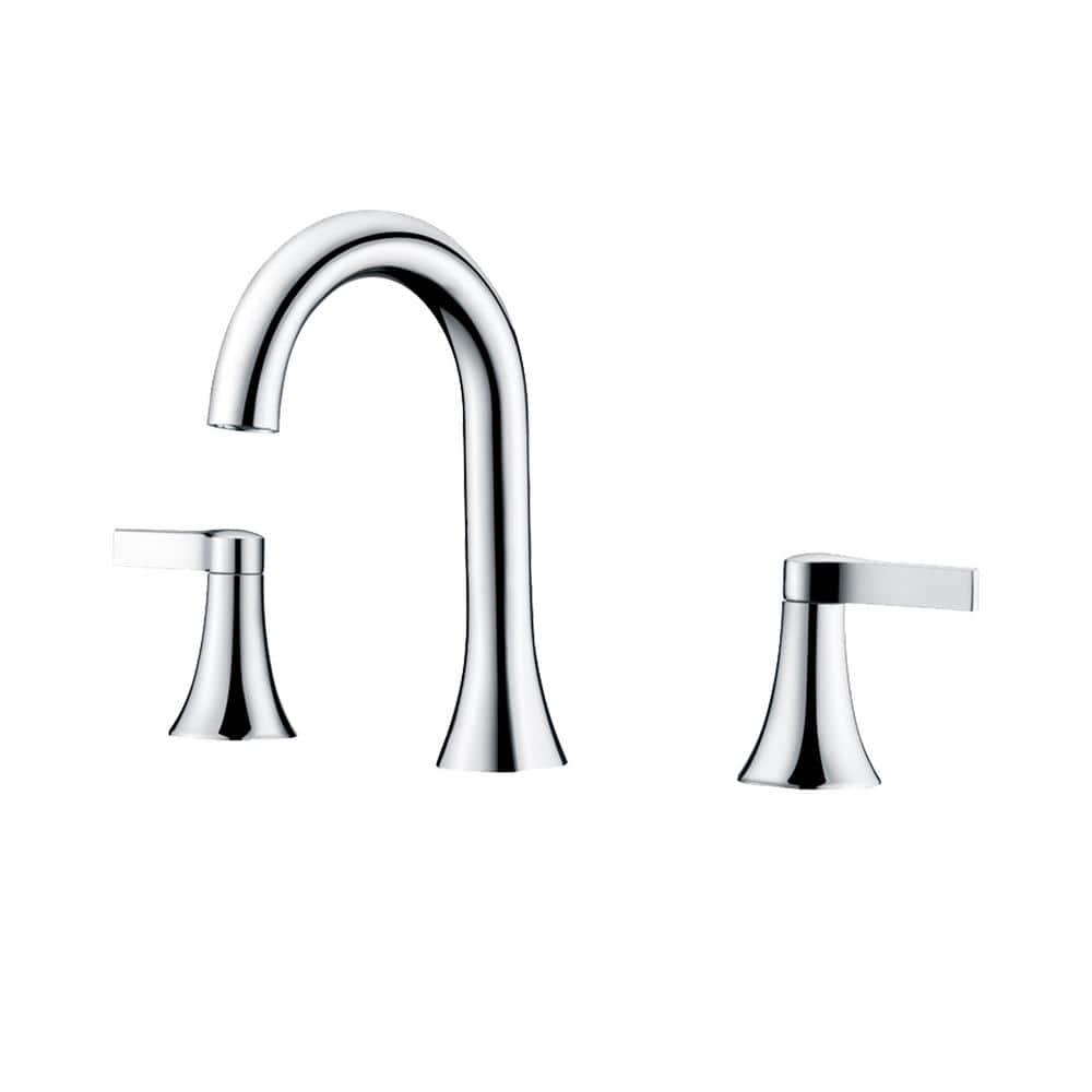 Widespread Bathroom Faucet with Drain Assembly
