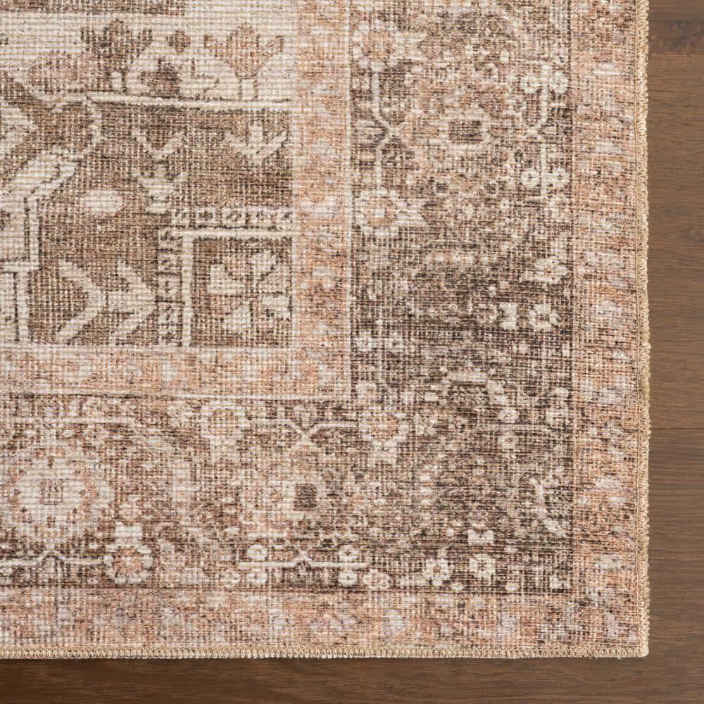 Nuloom Hillstone Collection Mariposa Traditional Vintage Medallion Area Rug, 6' 7" x 9', Ivory