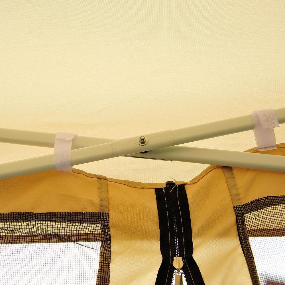 Outsunny 10' x 10' Pop Up Canopy Tent with Breathable Mesh Sidewalls, Easy Height Adjustable, Easy Transport Carrying Bag for Backyard Garden Patio