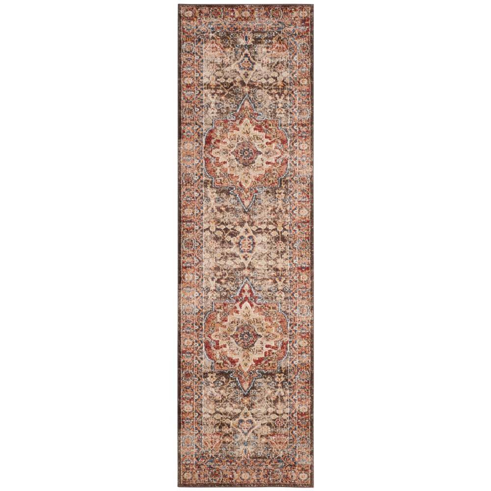 Bijar BIJ652 Power Loomed Indoor Runner Rug - Brown/Rust - 2'3"x6' - Safavieh