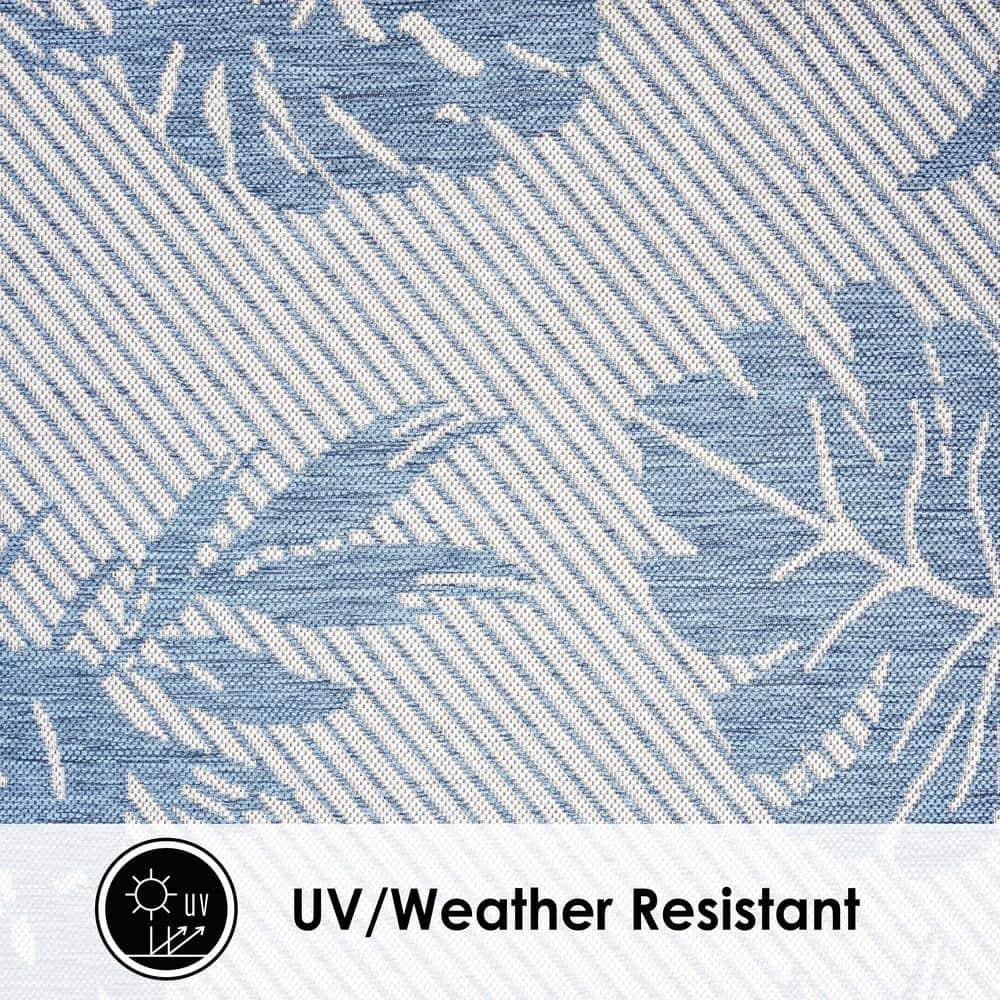 Tommy Bahama Palm Coastal Indoor/Outdoor Area Rug, Silver/Blue