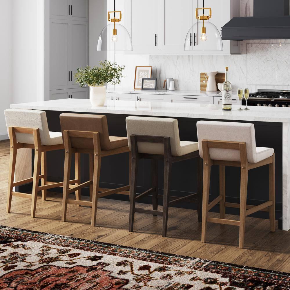 Nathan James Upholstered Wooden Stool