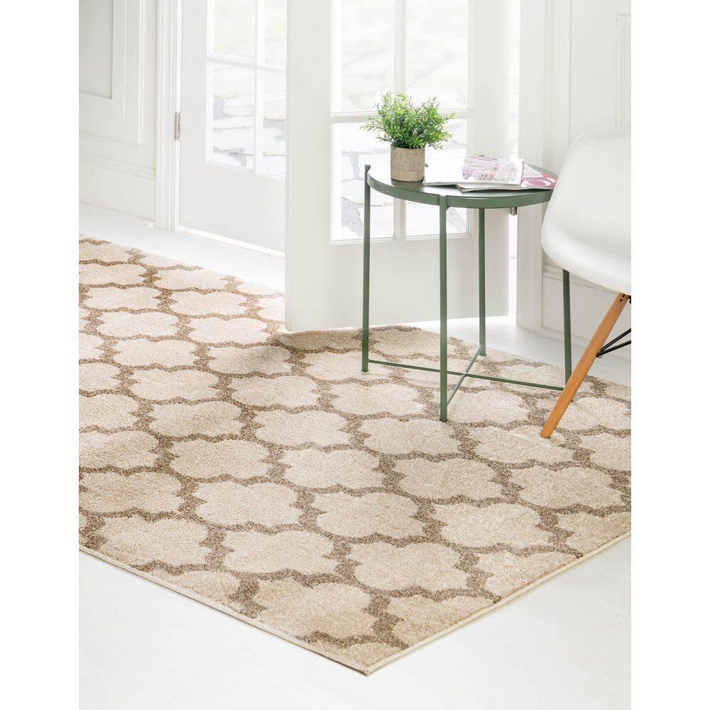 Unique Loom 2' 2 x 3' 1 Trellis Philadelphia Beige and Light Brown Area Rug