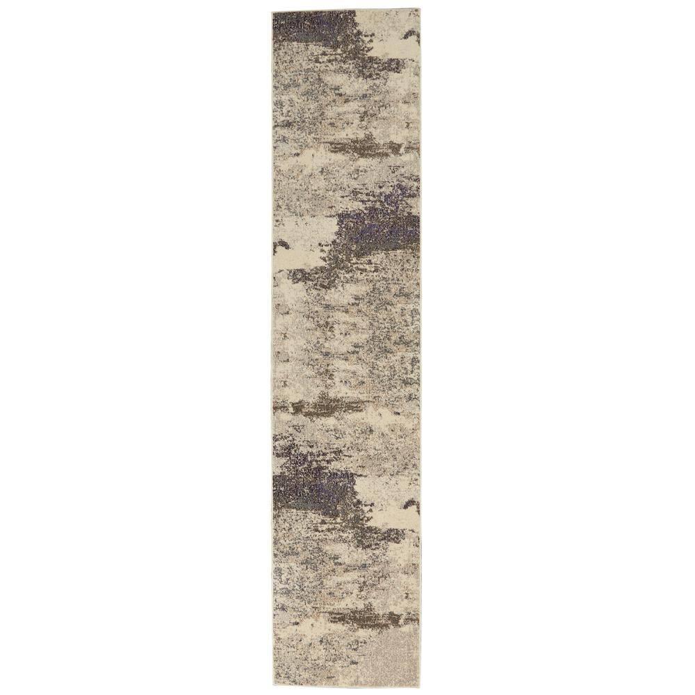 Nourison Celestial CES02 2'2" x 10' Ivory/Grey Area Rug