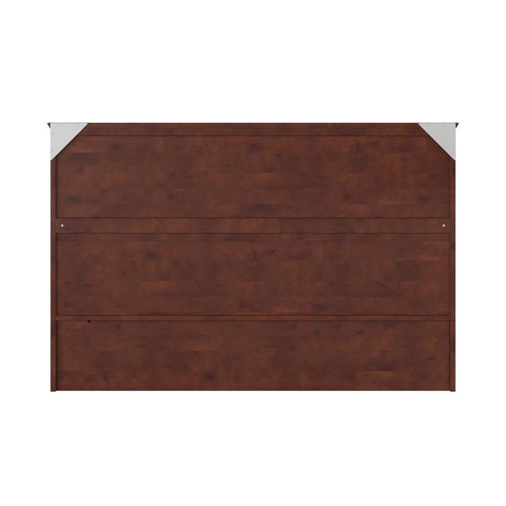 Queen Southampton Murphy Bed Chest with USB Turbo Charger Walnut - AFI: Space-Saving, Hardwood Frame, No Box Spring Needed