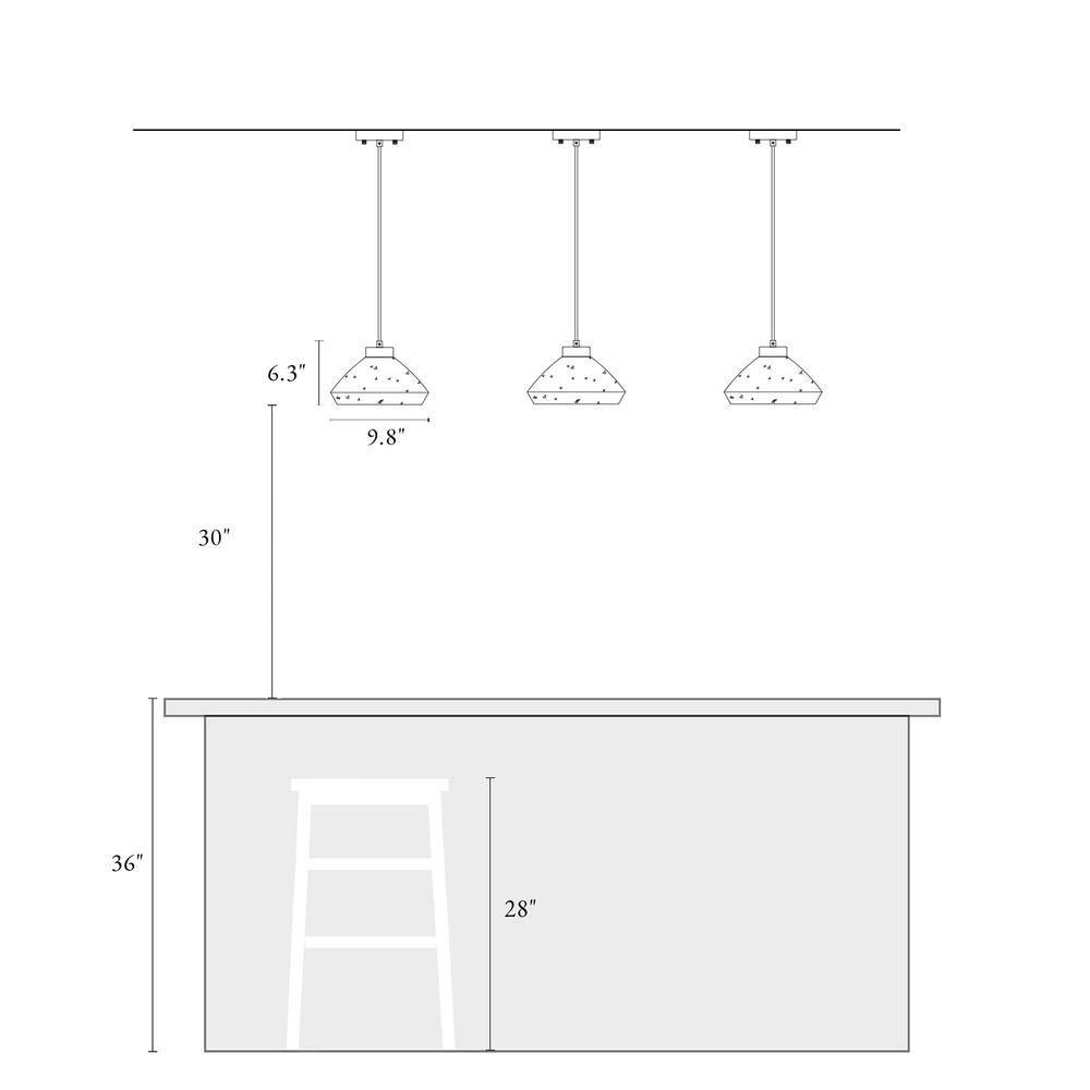 LNC Anila 1-Light Matte Black and Polished Gold Linear LED Kitchen Island Light: UL Listed, Adjustable Height, E26