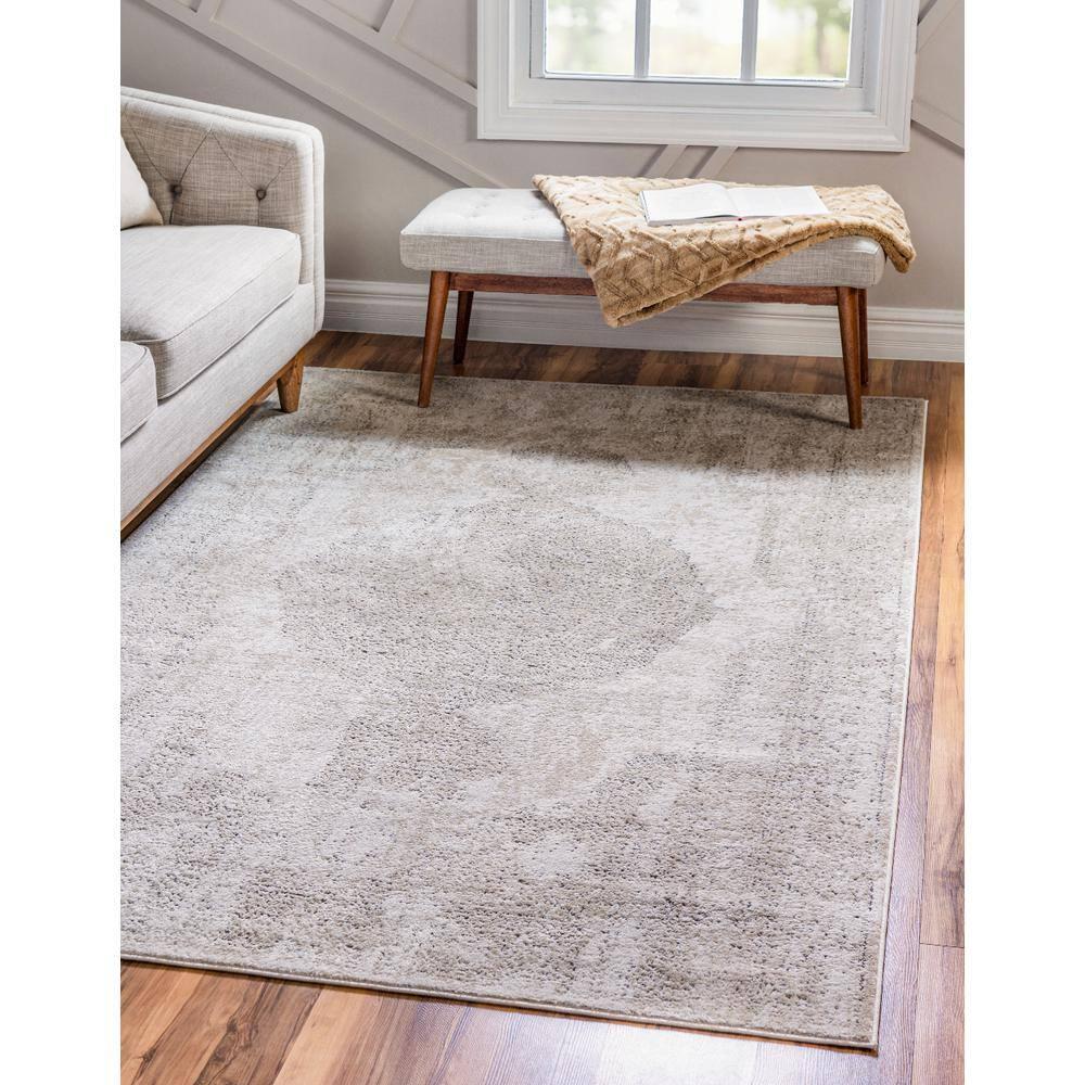 Unique Loom Portland Collection Area Rug - Woodburn (10'  x 13' 1" Rectangle Ivory/Beige)