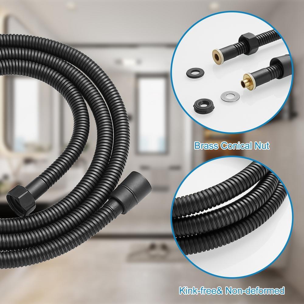 70.8 in. Stainless Steel Replacement Handheld Shower Hose in Matte Black