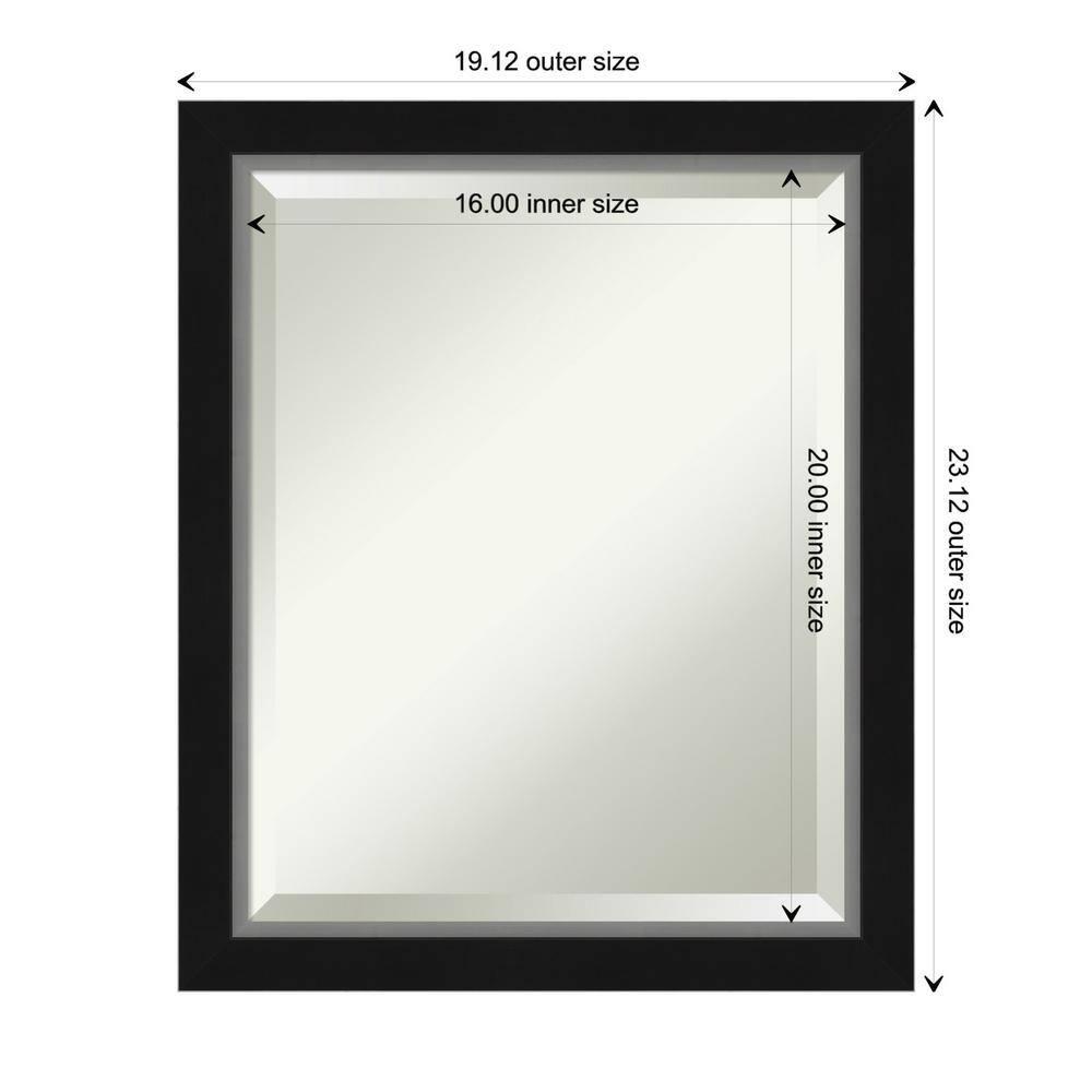 Amanti Art Eva Black Silver Narrow Framed Wall Mirror - 19.12 x 23.12 in