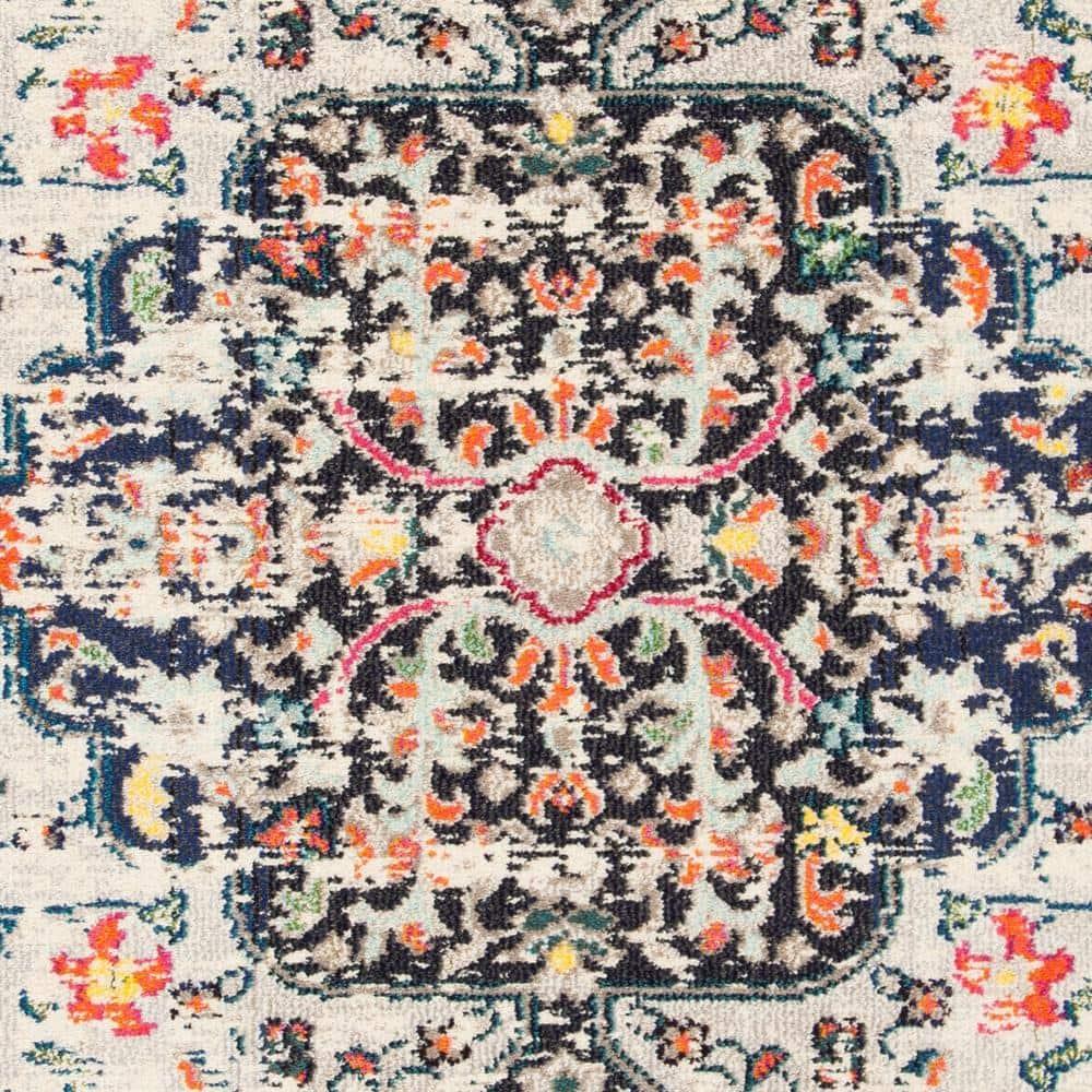 Madison MAD447 Power Loomed Indoor Area Rug - Beige/Black - 6'7"x6'7" - Safavieh
