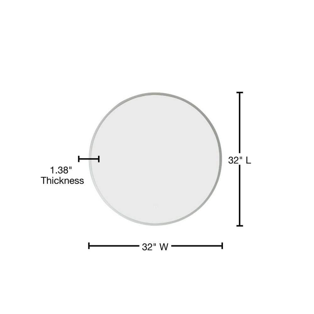 Century 32 in. W x 32 in. H Frameless Round LED Light Bathroom Vanity Mirror in Silver Finish