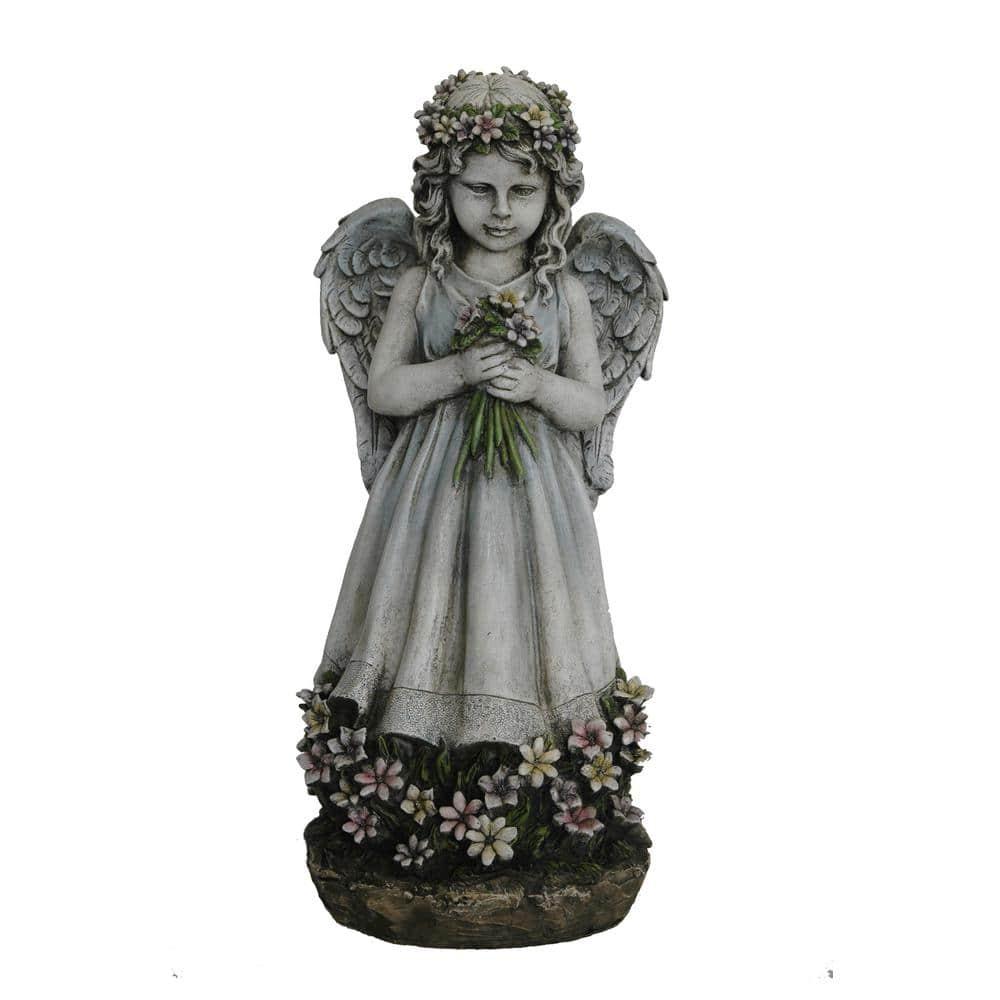 Hi-Line Gift Ltd. Angel Holding Flowers Statue