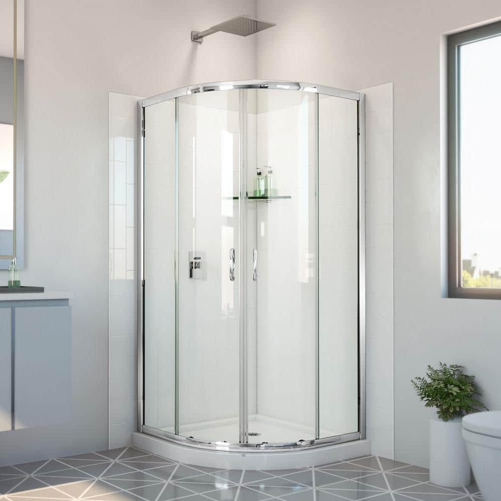 Dreamline Prime 36 In. X 36 In. X 78 3/4 In. H Shower Enclosure, Base, And White Wall Kit