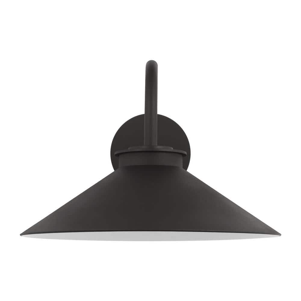 Generation Lighting Modern Barn Light 11.375-in H Black Hardwired Dark Sky Integrated LED Outdoor Wall Light