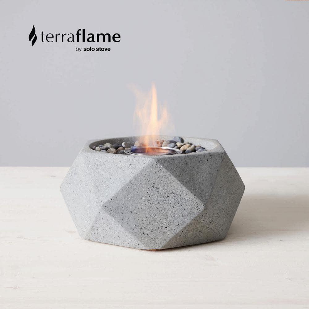 TerraFlame TerraFlame Geo Concrete Table Top Gel Fuel Fire Bowl - Indoor and Outdoor Use