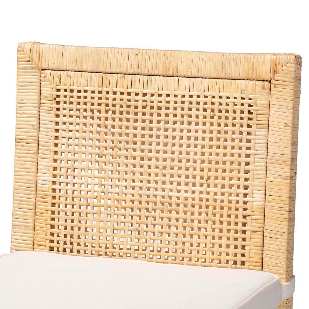 Sofia Wood and Rattan Counter Height Barstool Natural - bali & pari