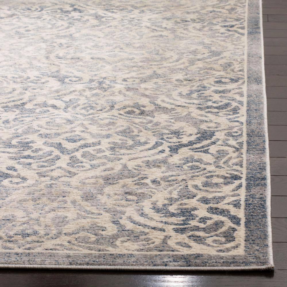 SAFAVIEH Brentwood Eliza Damask Area Rug, Light Grey/Blue, 5'3" x 7'6"