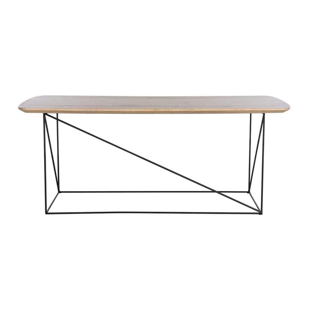 Rylee Rectangle Coffee Table - Taupe Brown/Black - Safavieh