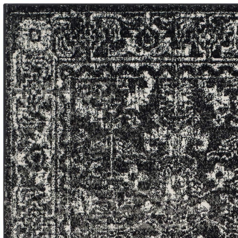 Evoke EVK270 Power Loomed Area Rug Charcoal / Ivory 5'-3" X 7'-6" - Safavieh.