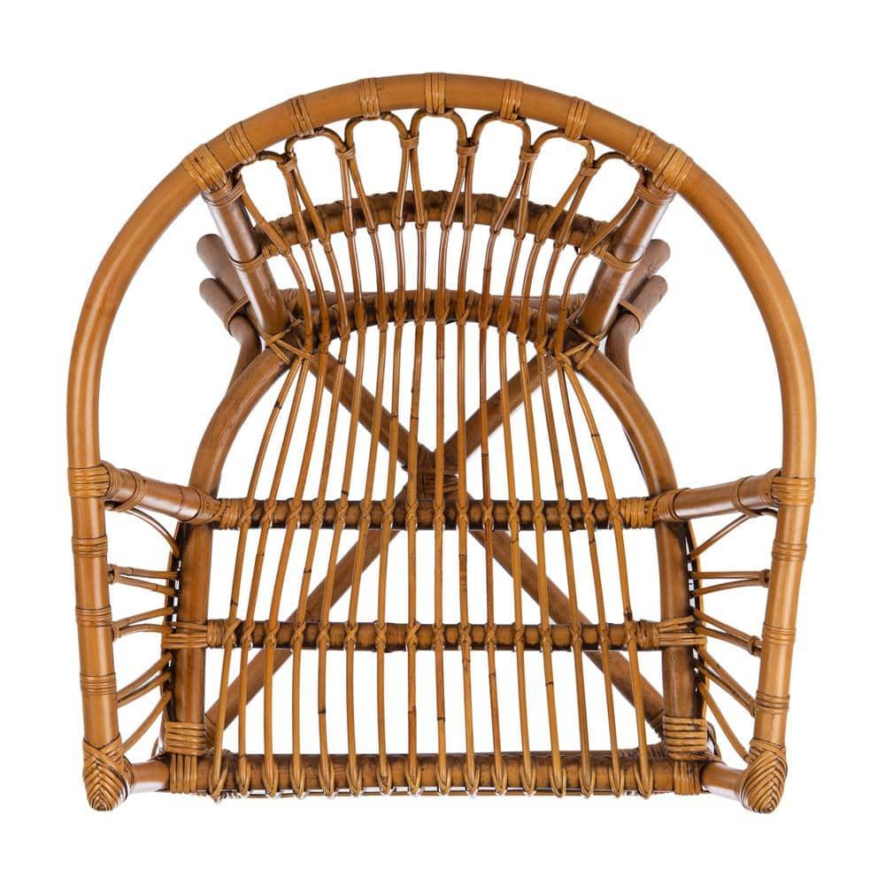 Adriana Rattan Accent Chair - Set of 2 - ACH6505 - Honey Brown Wash - Safavieh