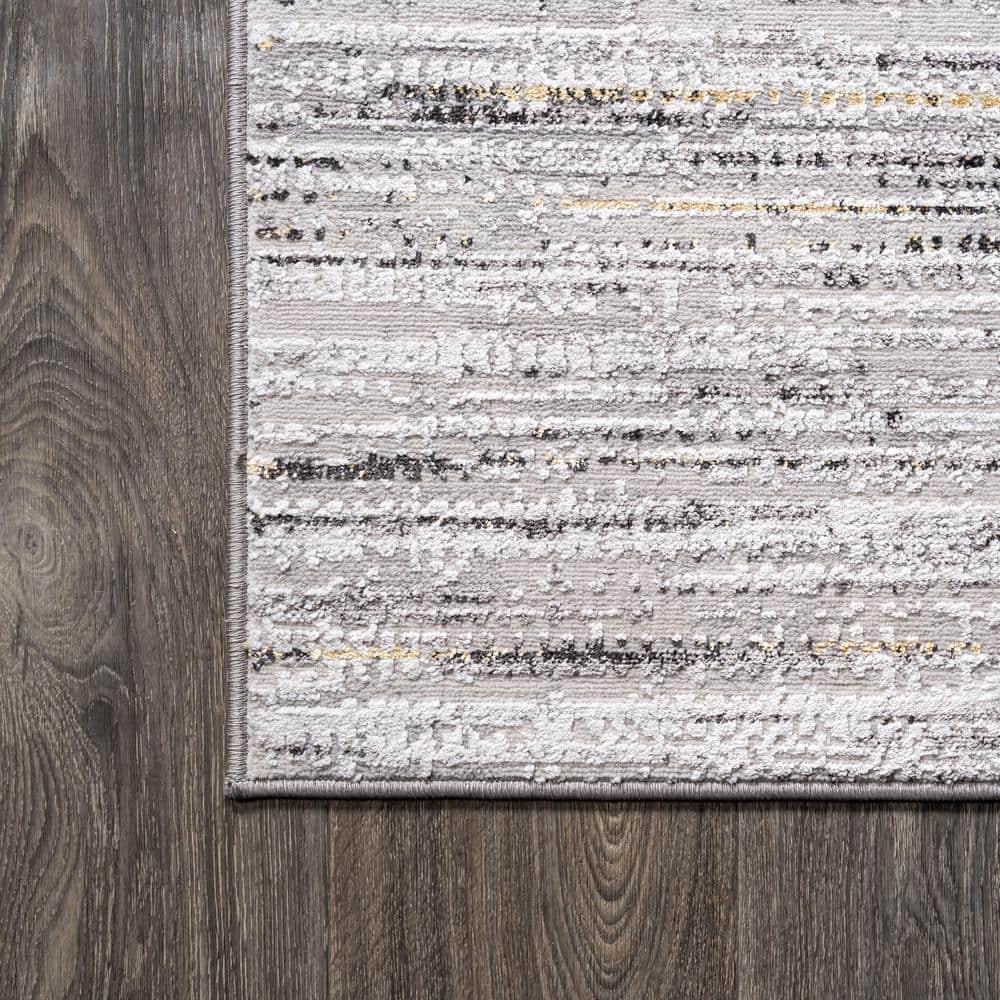 2'x10' Loom Modern Strie'  Runner Rug, Gray/Black - JONATHAN Y
