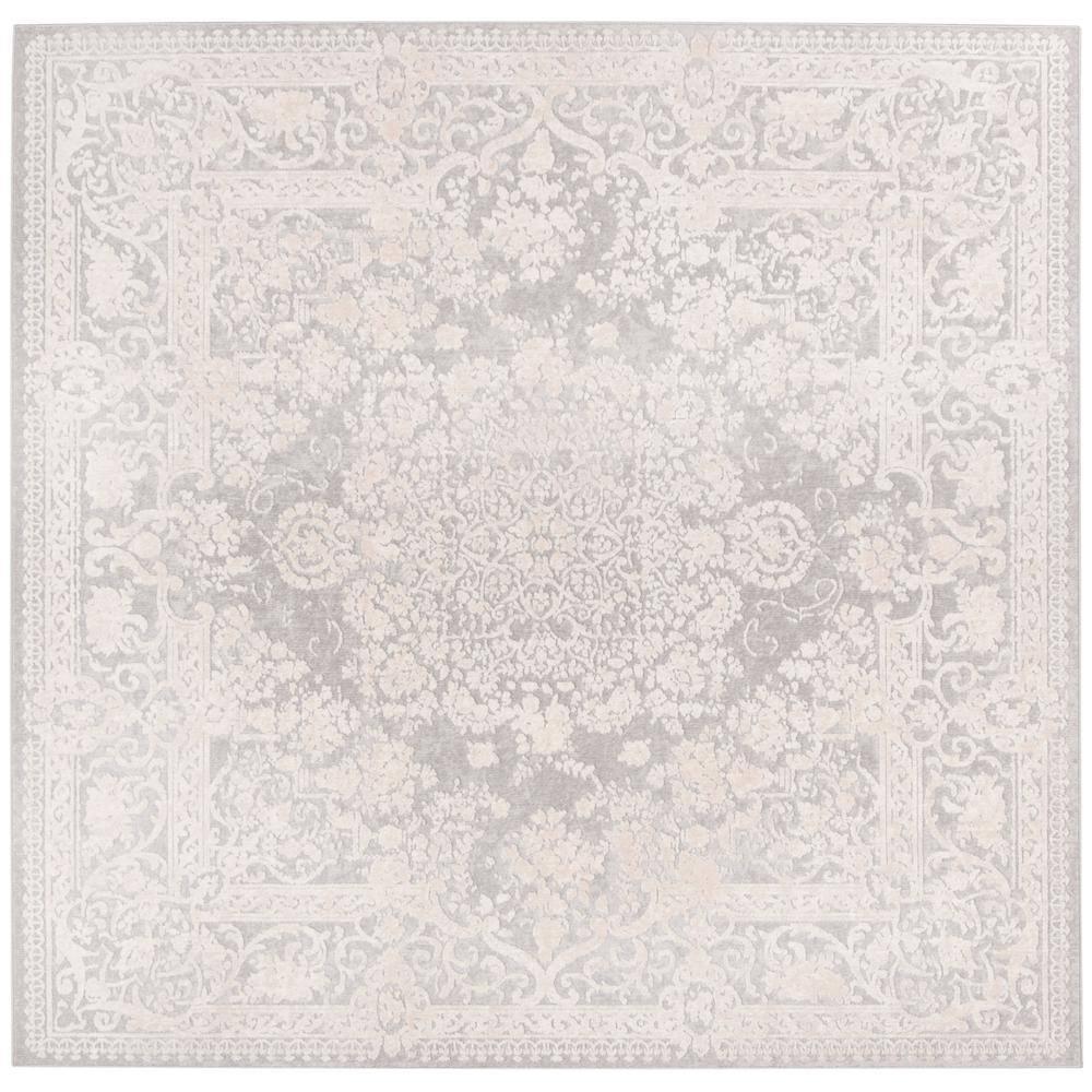 Reflection RFT664 Power Loomed Indoor Area Rug - 8'x8' - Light Grey/Cream - Safavieh