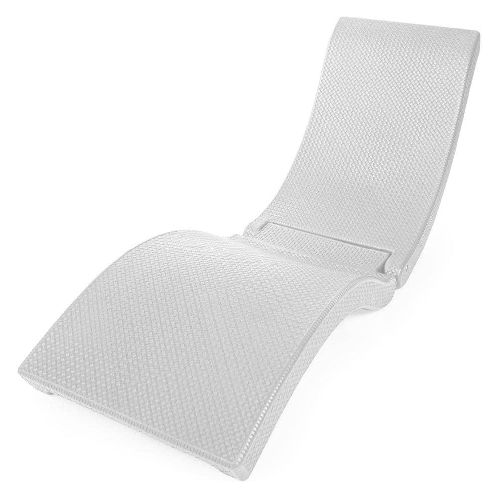 SwimWays Terra Sol Sonoma 2-in-1 Pool Float and Patio Chaise Lounge Chair, White