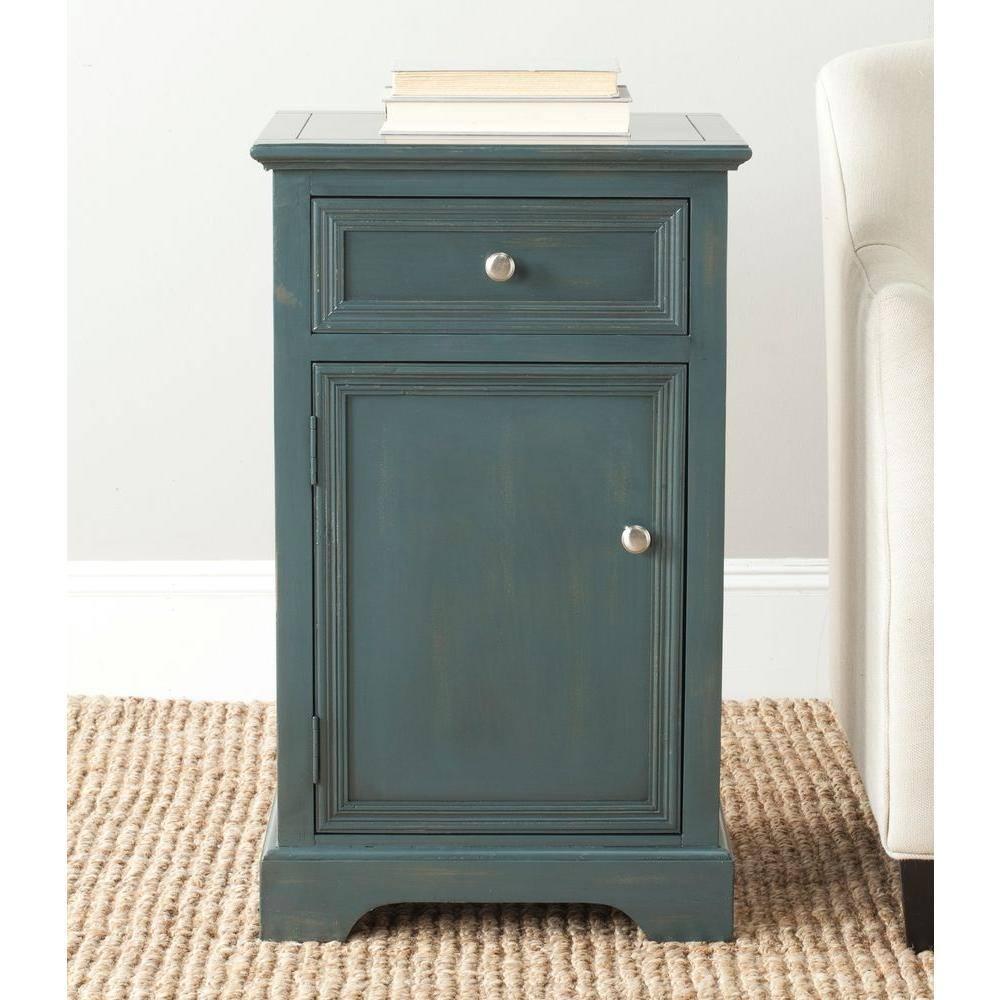 Jarome Nightstand with Storage - Dark Teal - Safavieh.