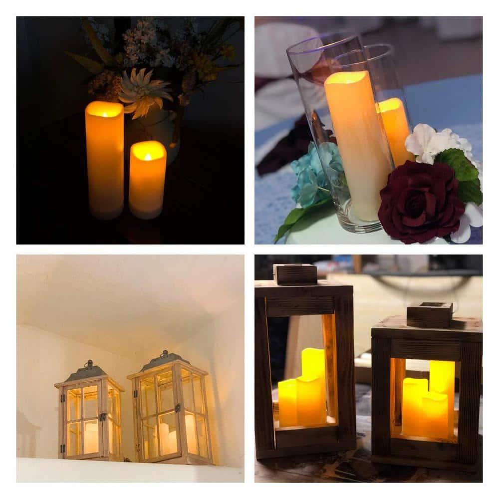 Aignis Indoor Flameless LED Candles Battery Operated with Remote Timer and Wax-Like Shell for Home/Wedding/Holiday Decor, Set of 2(D 2.95" x H 6")