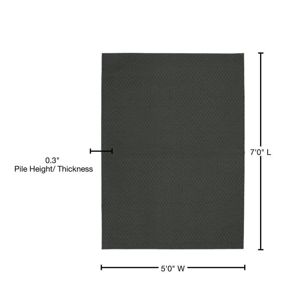 Garland Rug Town Square Polypropylene Cinder Gray Indoor Area Rug, 5' x 7'