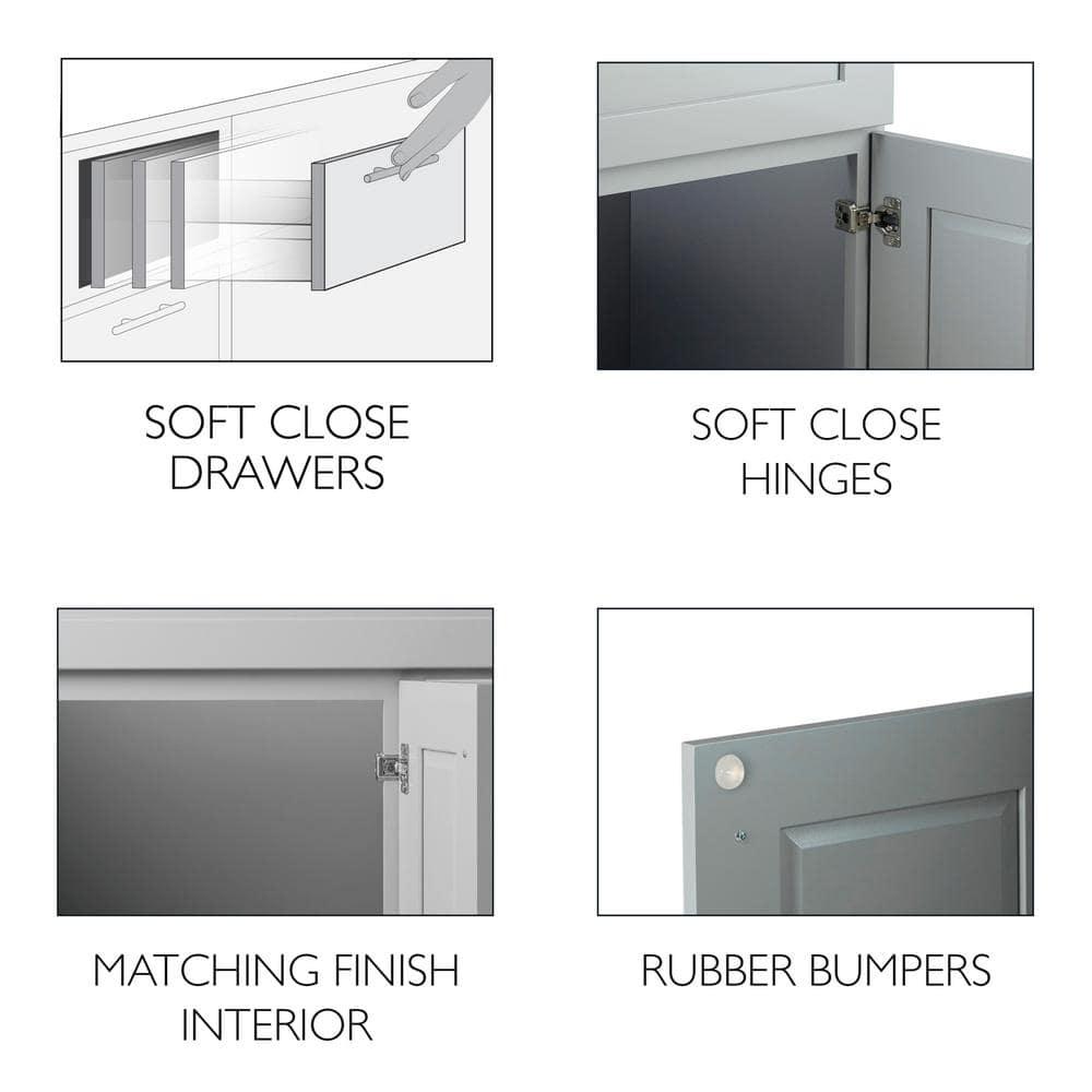 Design House Brookings 48 Inch Bathroom Vanity, Ready to Assemble, Solid Wood, Sherwin Williams – Design House, 599001-