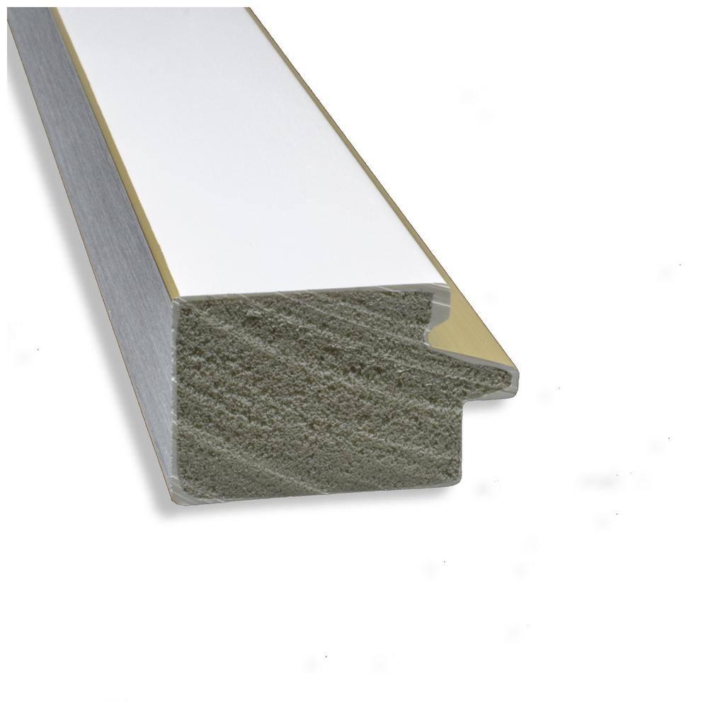 Amanti Art Eva White Gold Narrow Framed Wall Mirror - 19.12 x 23.12 in