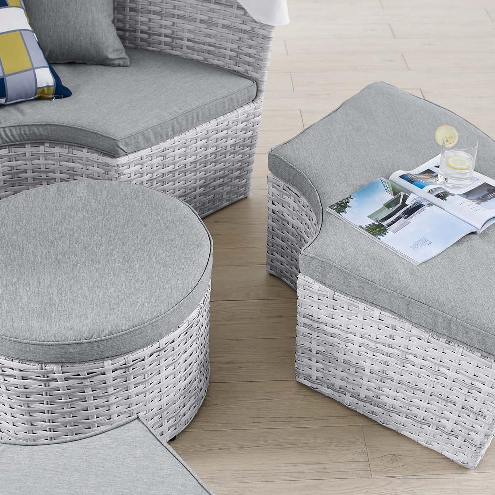 Modway Scottsdale Aluminum and Fabric Canopy Patio Daybed in Light Gray