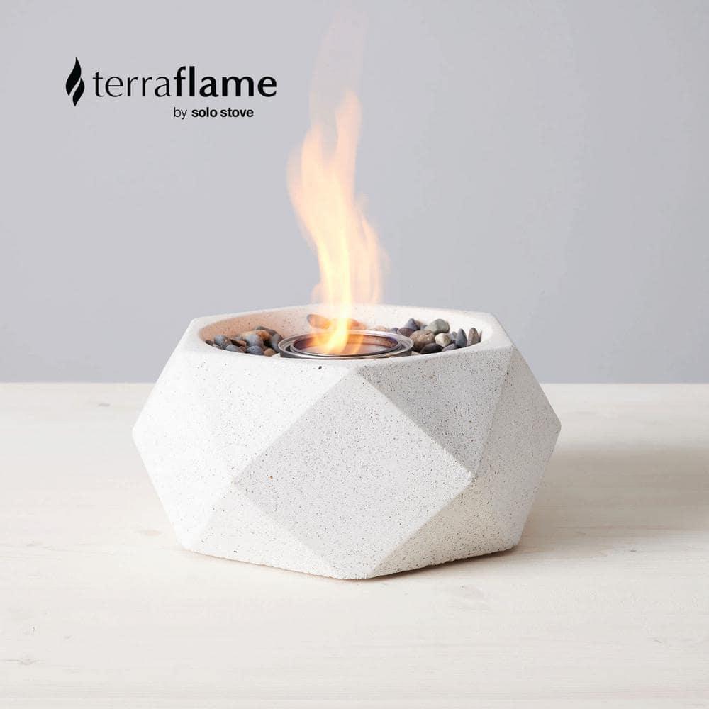 TerraFlame TerraFlame Geo Concrete Table Top Gel Fuel Fire Bowl - Indoor and Outdoor Use