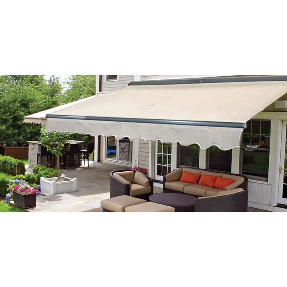 Semi-Cassette Patio Awning with LED Lights - Moroccan Collection