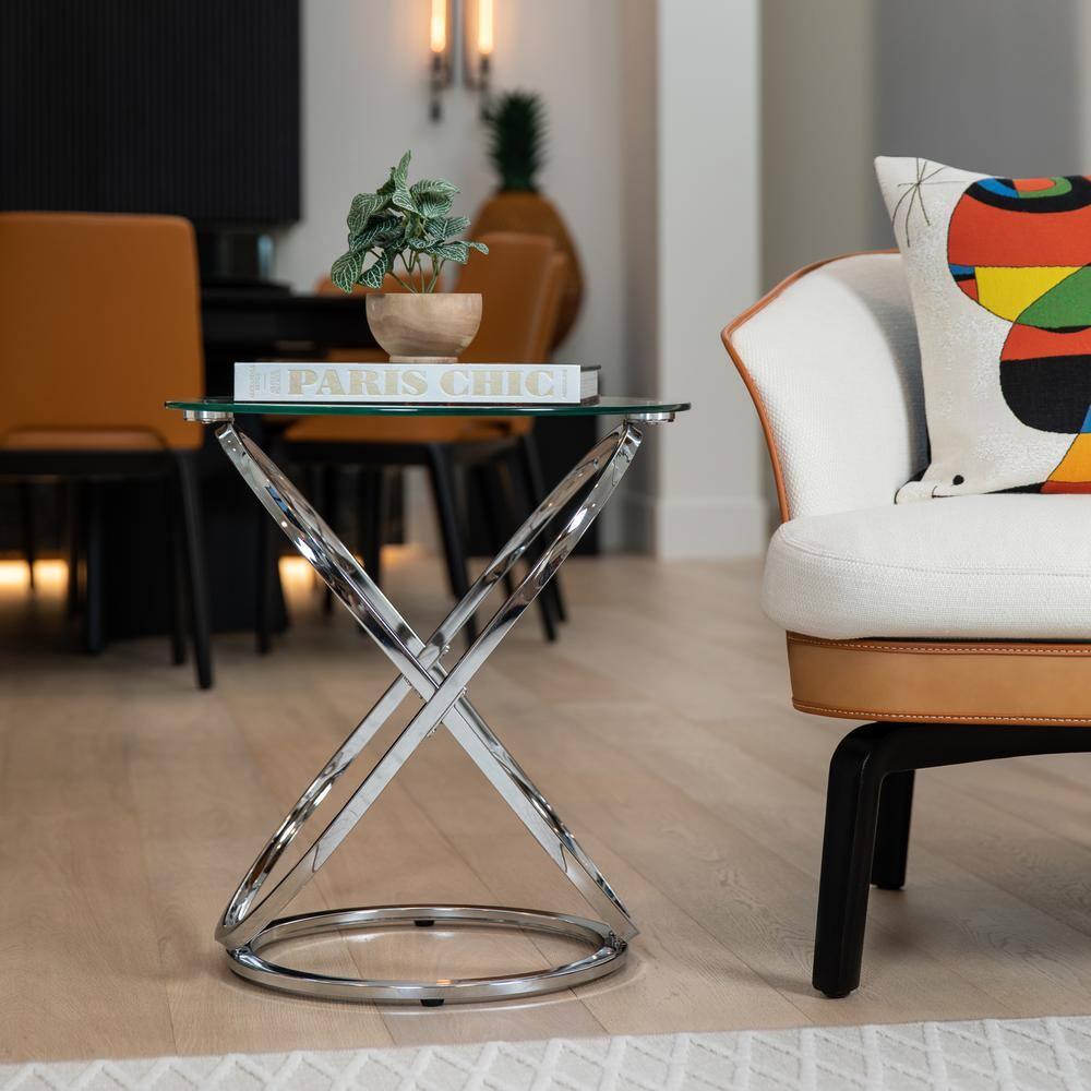 Etta Avenue™ Dimitri Glass Top End Table