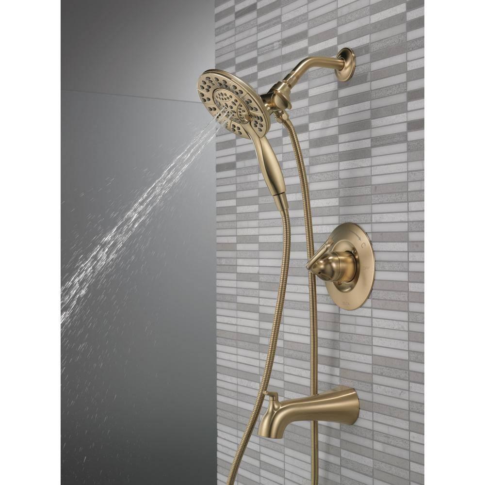 Delta Arvo Single-Function Tub Shower Faucet Set, Shower Trim Kit with In2ition Shower Head and Valve 144840-CZ-I