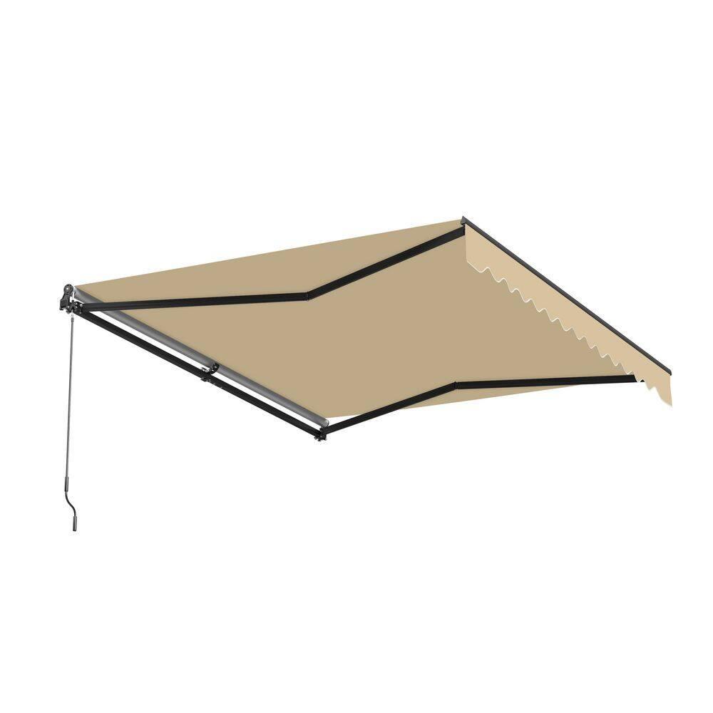 Motorized Retractable Patio Awning- Black Frame
