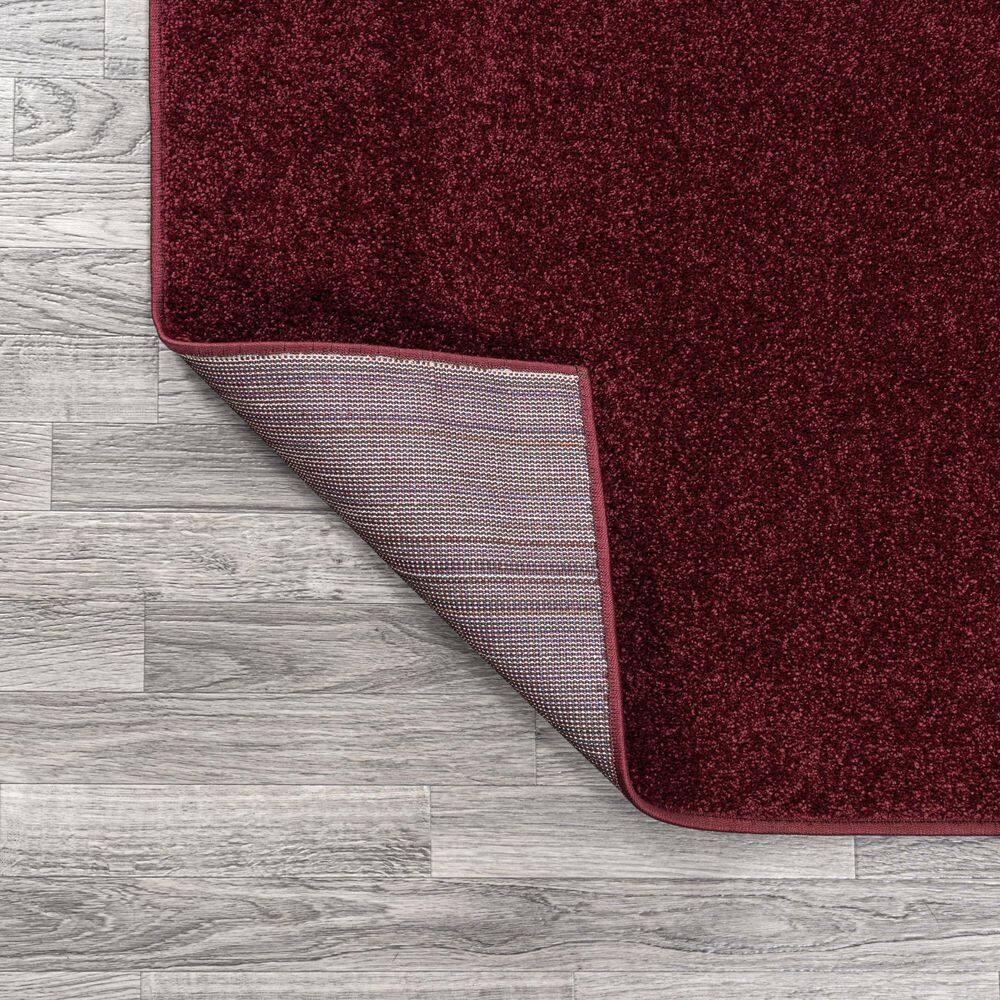 5'x8' Haze Solid Low-Pile, Dark Red - JONATHAN Y