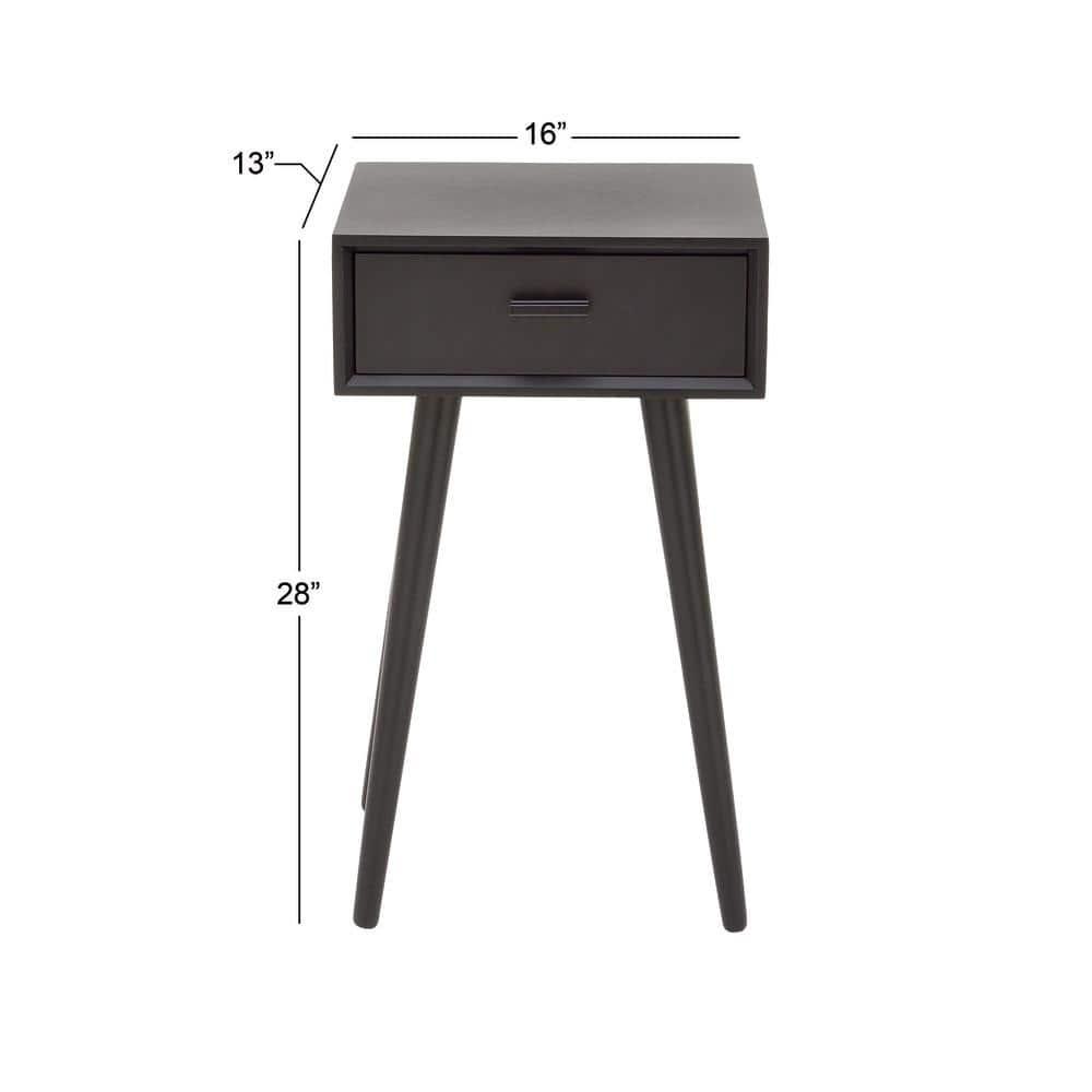 Modern Drawer Wooden Accent Table Black - Olivia & May: Compact Entryway Furniture, Single Storage