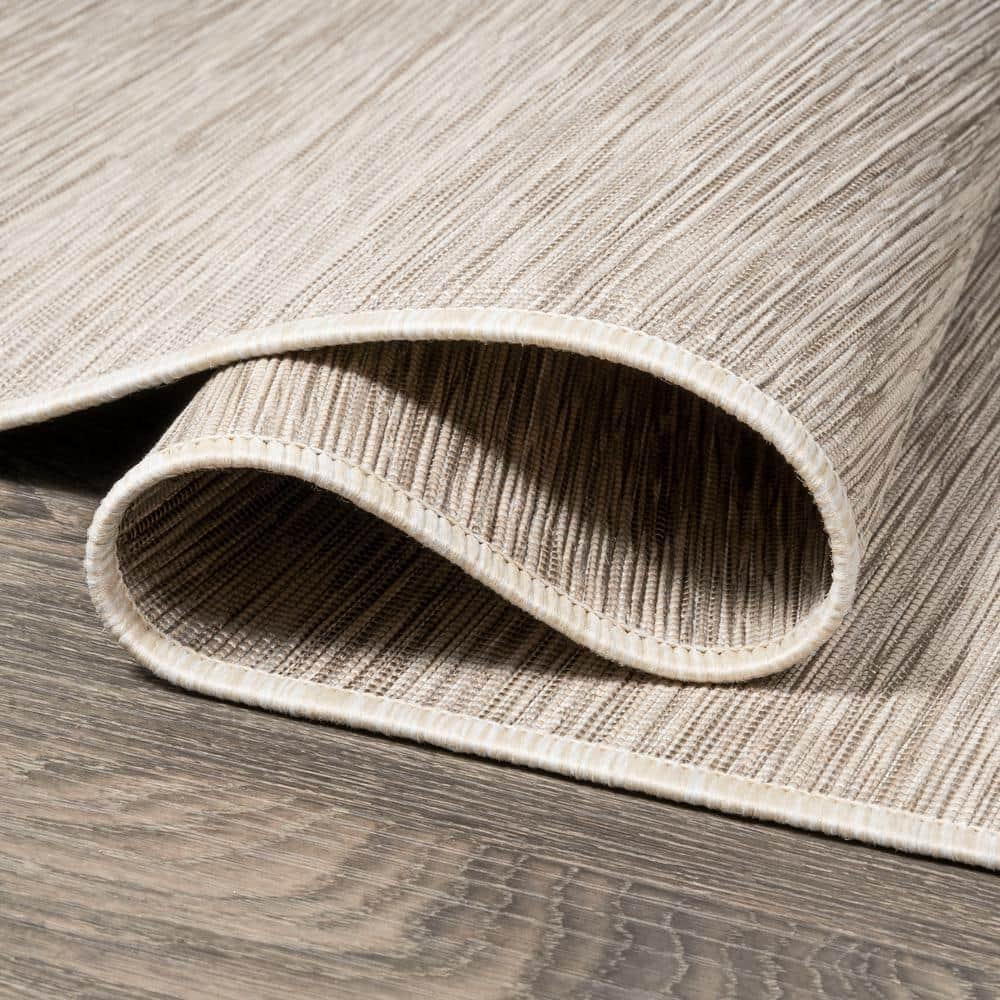 8'x10' Ethan Modern Flatweave Solid  Area Rug, Light Gray - JONATHAN Y