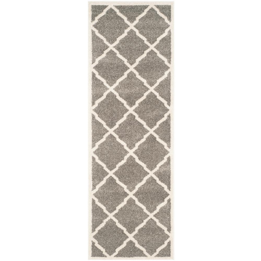 Amherst AMT421 Power Loomed Indoor Runner Rug - Dark Grey/Beige - 2'3"x9' - Safavieh