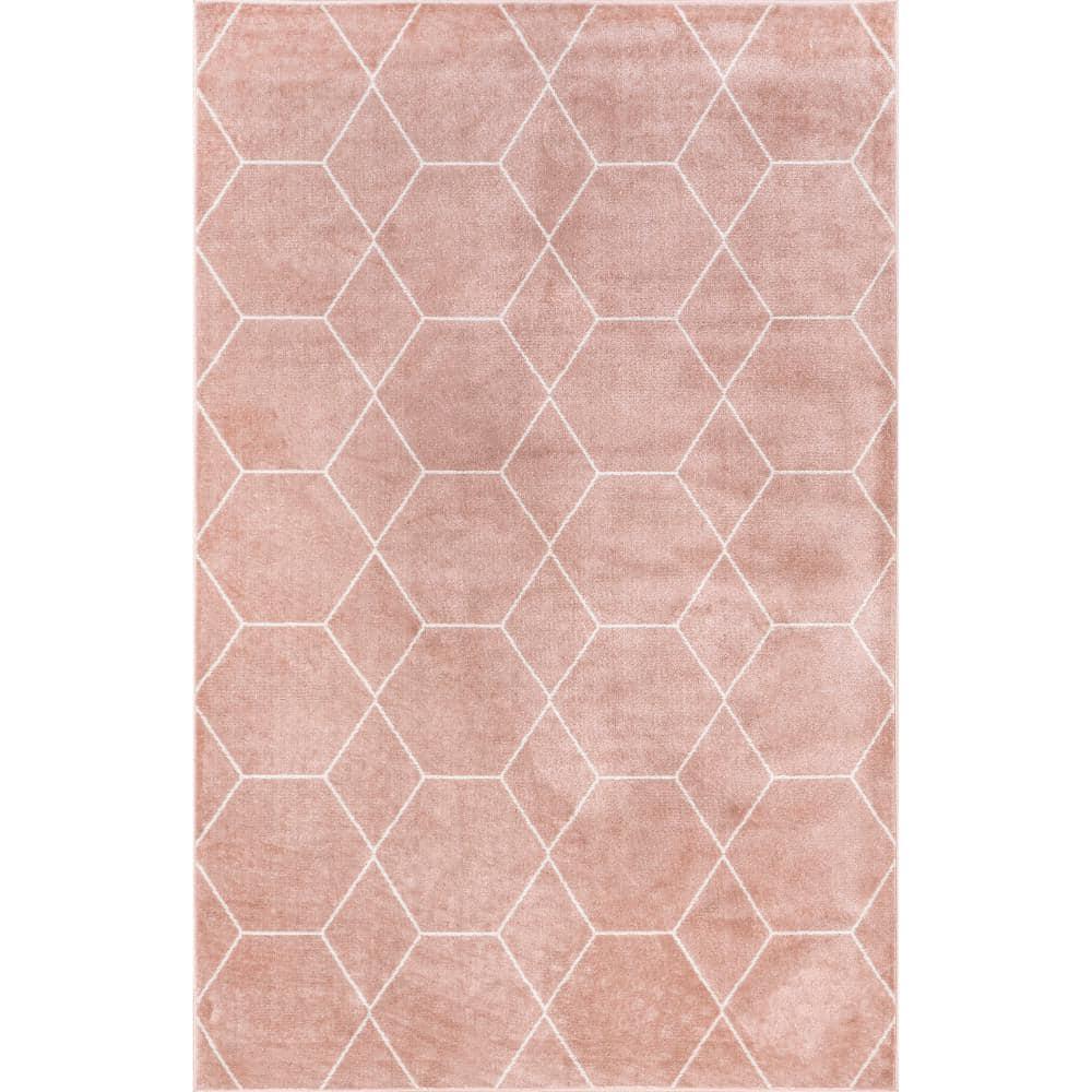 Nuloom Veronica Geometric 4x6 Indoor Area Rug for Living Room Bedroom Dining Room, Pink