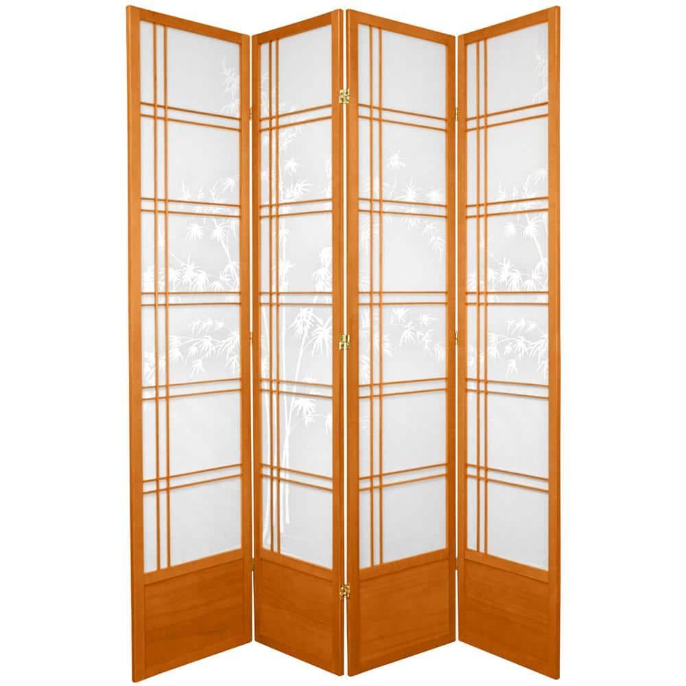 7 ft. Honey 4-Panel Room Divider