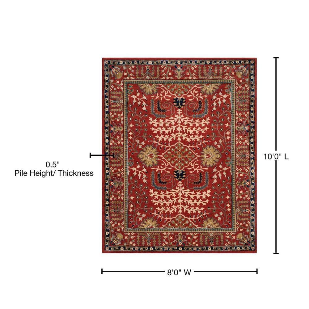 Antiquity AT64 Hand Tufted Area Rug - Red/Multi - 8'x10' - Safavieh.