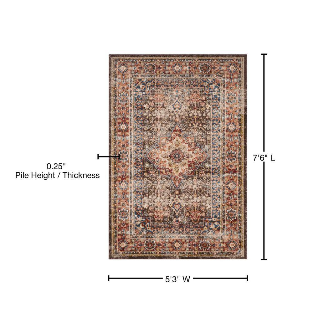 Bijar BIJ652 Power Loomed Indoor Area Rug - Brown/Rust - 5'3"x7'6" - Safavieh
