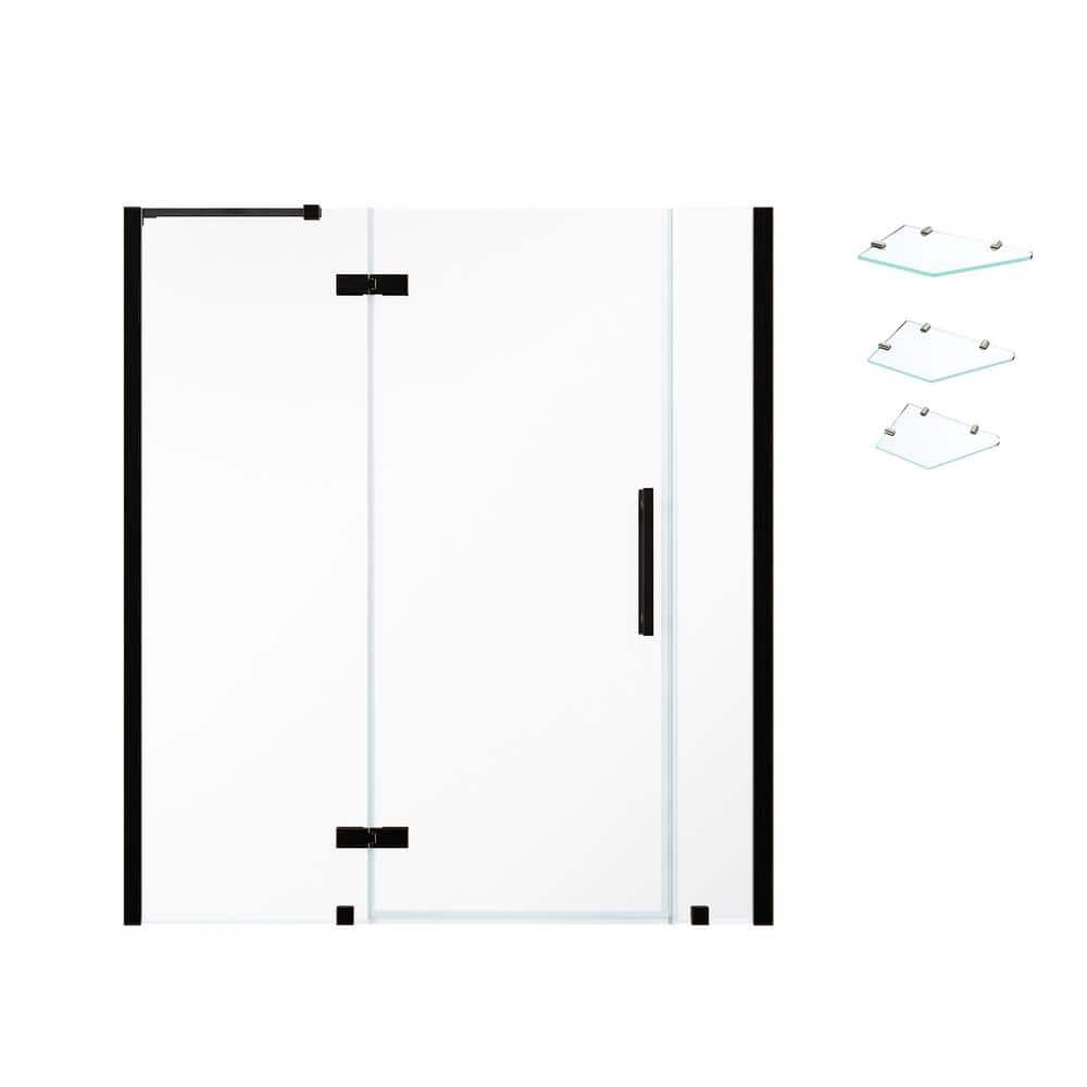 Ove Decors Tampa 62-1/16 in. W x 72 in. H Alcove Frameless Hinge Shower Door in Oil Rubbed Bronze