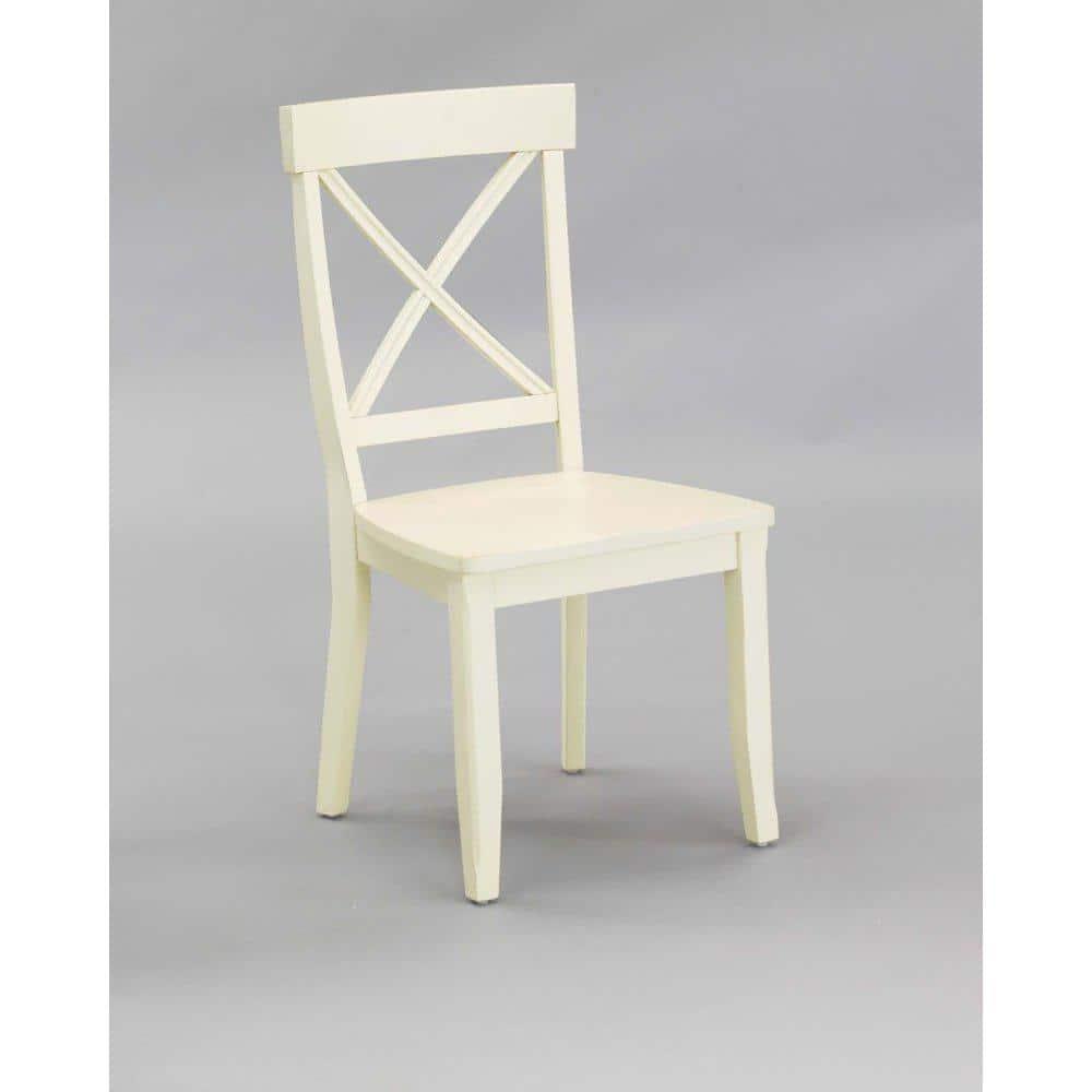 Homestyles Bishop Wood Dining Chair (Set of 2)-Antique White