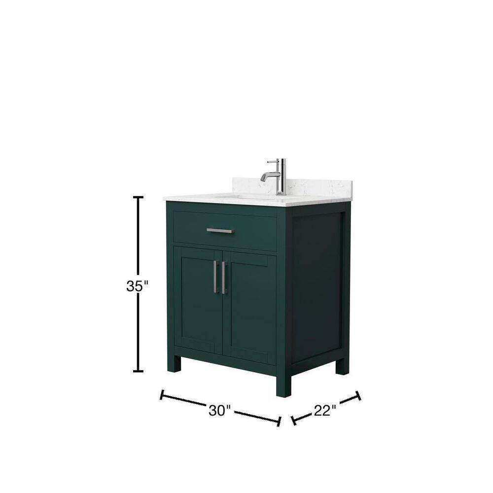 Wyndham Collection Beckett 30" Freestanding Single Bathroom Vanity with Cultured Marble Top